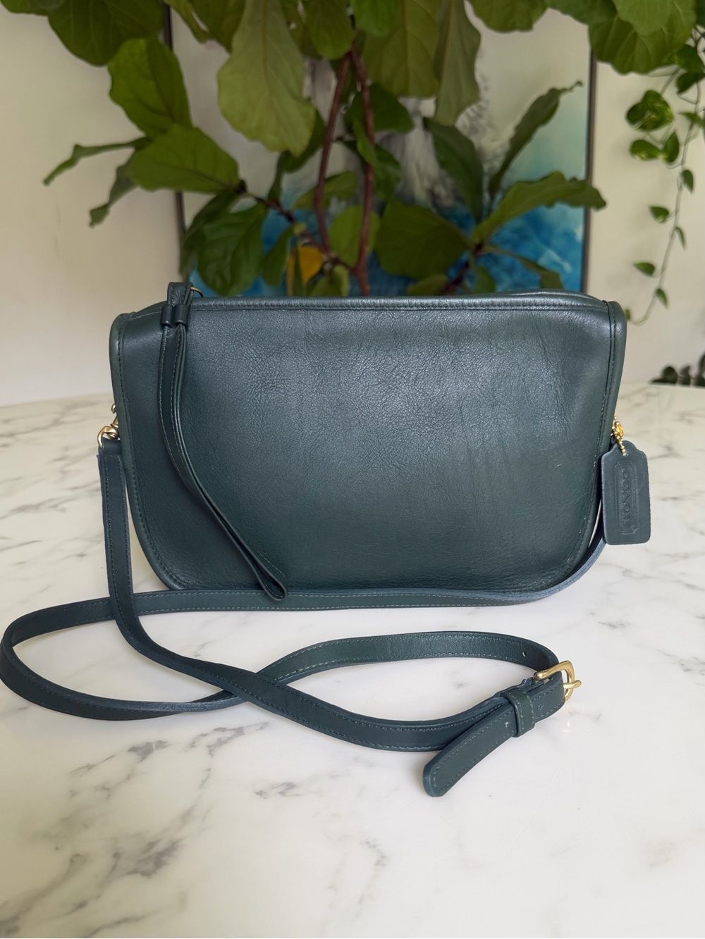 Coach Vintage Mitchell Zip Crossbody Shoulder Bag 9968 Bottle Green 90's USA